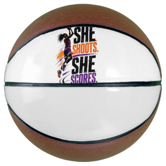 Damesbasketbalontwerp 'She Shoots She Scores' Basketbal