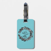 Dameskrans Turquoise Bagage Label (Achterkant verticaal)