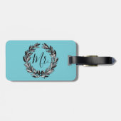 Dameskrans Turquoise Bagage Label (Achterkant horizontaal)