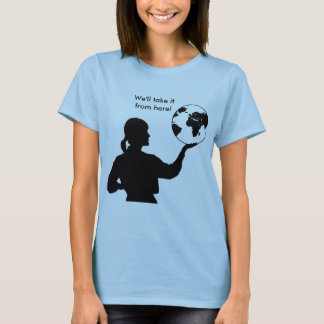 Dameskringloop bovenaan t-shirt