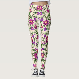 Damesleggings met een levendig bloemenpatroon leggings