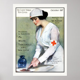 damesmagazijn 1917 Rode Kruisverpleegster voor da Poster
