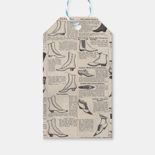  damesschoenencatalogus - Mode uit de jaren 1900 Cadeaulabel (Voorkant)