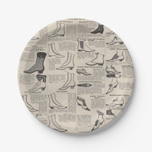  damesschoenencatalogus - Mode uit de jaren 1900 Papieren Bordje (Voorkant)