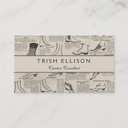  damesschoenencatalogus - Mode uit de jaren 1900 Visitekaartje (Voorkant)