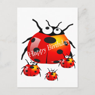 damestoornis met baby ladybugs briefkaart