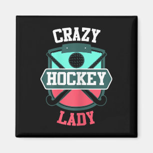Damesveld Hockey Shirt Grappig Gekke Hockey Dame Magneet