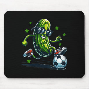 Damesvoetbal grappige pickle met zonnebril voor muismat