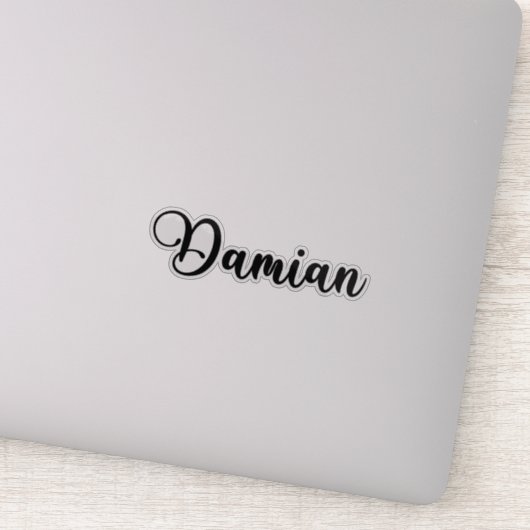 Damian Name - Handgeschreven kalligrafie Sticker (Detail)