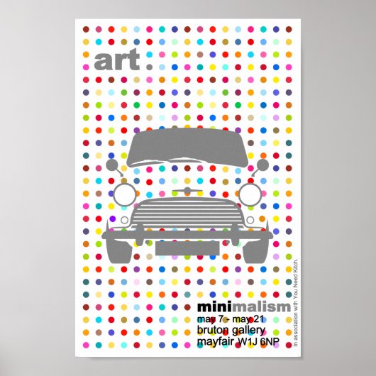 Damian's Classic Mini Cooper art Poster (Voorkant)