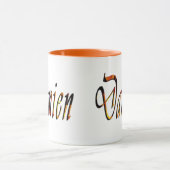 Damien Nom Logo, Orange Combo Café Mug (Centre)
