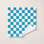 Damien turquoise à carreaux (Gant de toilette)