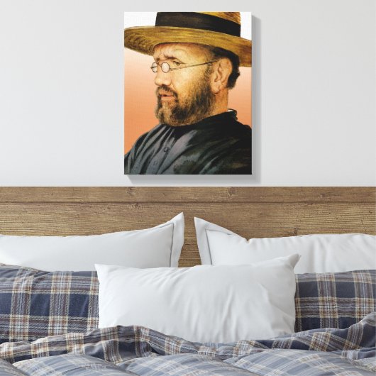 Damien van Molokai Canvas Afdruk (Insitu (Slaapkamer))