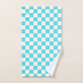 Damier bleu turquoise classique (Serviette à main)