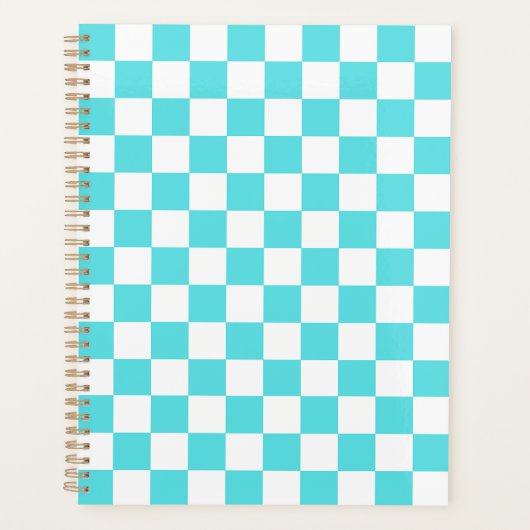 Damier bleu turquoise visuel classique (Devant)
