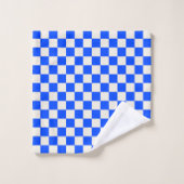 Damier cobalt et crème (Gant de toilette)