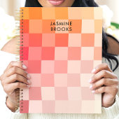 Damier dégradé rose Nom personnalisé