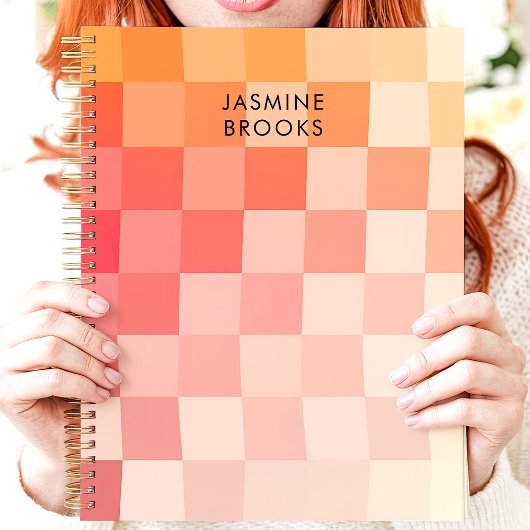 Damier dégradé rose Nom personnalisé