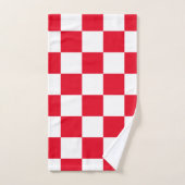 Damier Géométrique Rouge Croate (Serviette à main)