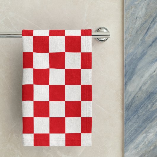 Damier Géométrique Rouge Croate