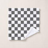 Damier gris foncé classique (Gant de toilette)