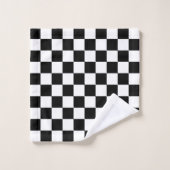 Damier noir classique (Gant de toilette)