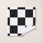 Damier noir et blanc (Gant de toilette)