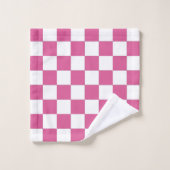 Damier Rose et Blanc (Gant de toilette)