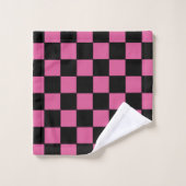 Damier Rose et Noir (Gant de toilette)