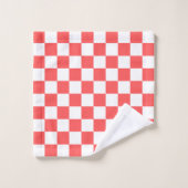 Damier rouge corail classique (Gant de toilette)