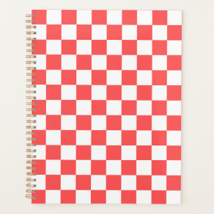 Damier rouge corail classique
