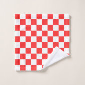 Damier rouge visuel classique (Gant de toilette)