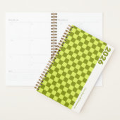 Damier Vert Olive Citron Nom Personnalisé (Devant avec enveloppe)
