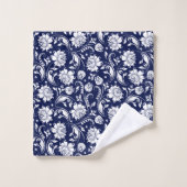 Damier vintage bleu marine et blanc (Gant de toilette)