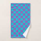 Damier violet et cyan (Serviette à main)