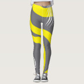 Damonti Sport New Wave Grey Yellow Leggings (Voorkant)