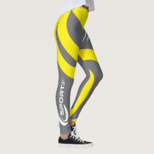 Damonti Sport New Wave Grey Yellow Leggings
