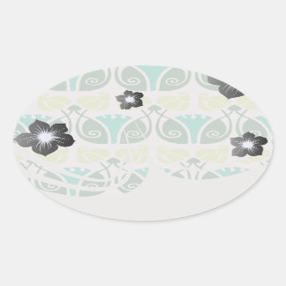 damp van shabby chic floral ovale sticker