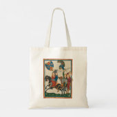 Damsel in nood, 14e-eeuwse middeleeuwse kunst tote bag (Achterkant)