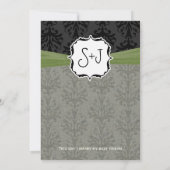  Damsk Olive Green Black Wedding Kaart (Achterkant)