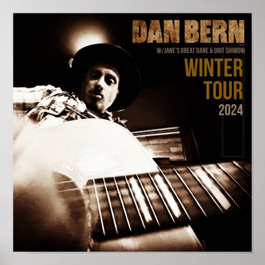 Dan Bern Winter Tour 2024 Poster (Voorkant)