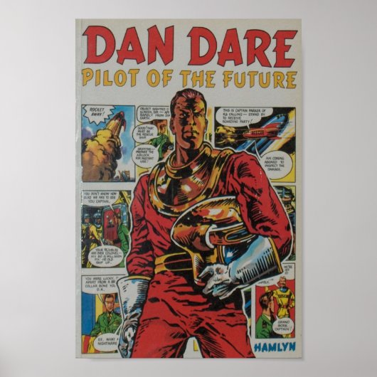 Dan Dare retro striptekenkunst Poster (Voorkant)