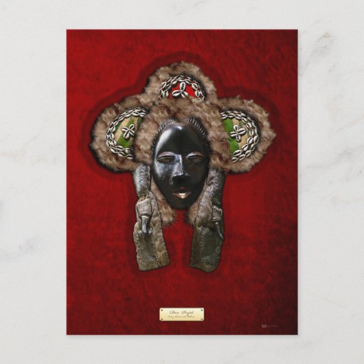 Dan Dean-Gle Mask op rood fluweel Briefkaart (Voorkant)