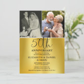 Dan en Nu 2 Foto 50ste Huwelijksverjaardag Kaart (Staand voorkant)