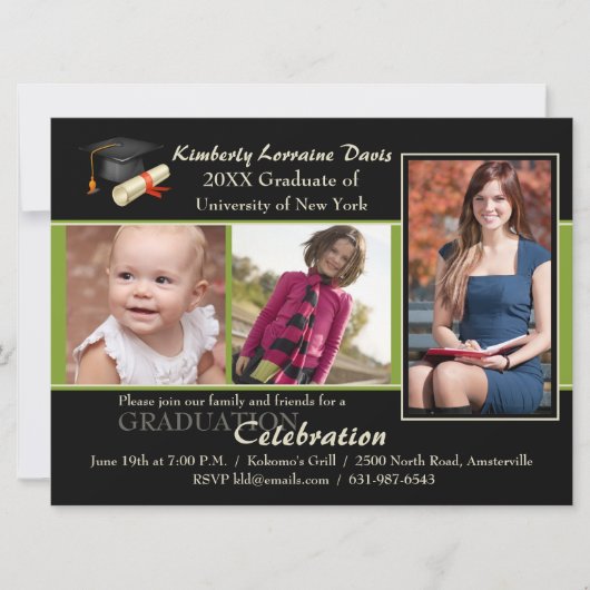 Dan en nu de Groene Uitnodiging van het Afstuderen (Voorkant)