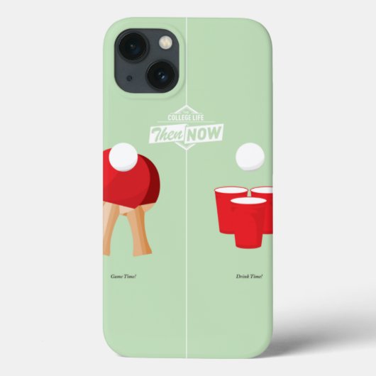Dan en nu: pingpong Case-Mate iPhone case (Achterkant)