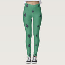 Dan knippert met groene Leggings