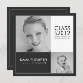 Dan nu de Uitnodiging van de Zwarte & Witte GraduP (Voorkant / Achterkant)