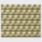 Dan Zingt Mijn Ziel met Blauwe Vogel Cadeaupapier (Vlak)