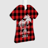 Dana Point California Palm Tree gepersonaliseerd Ornament (voorkant)